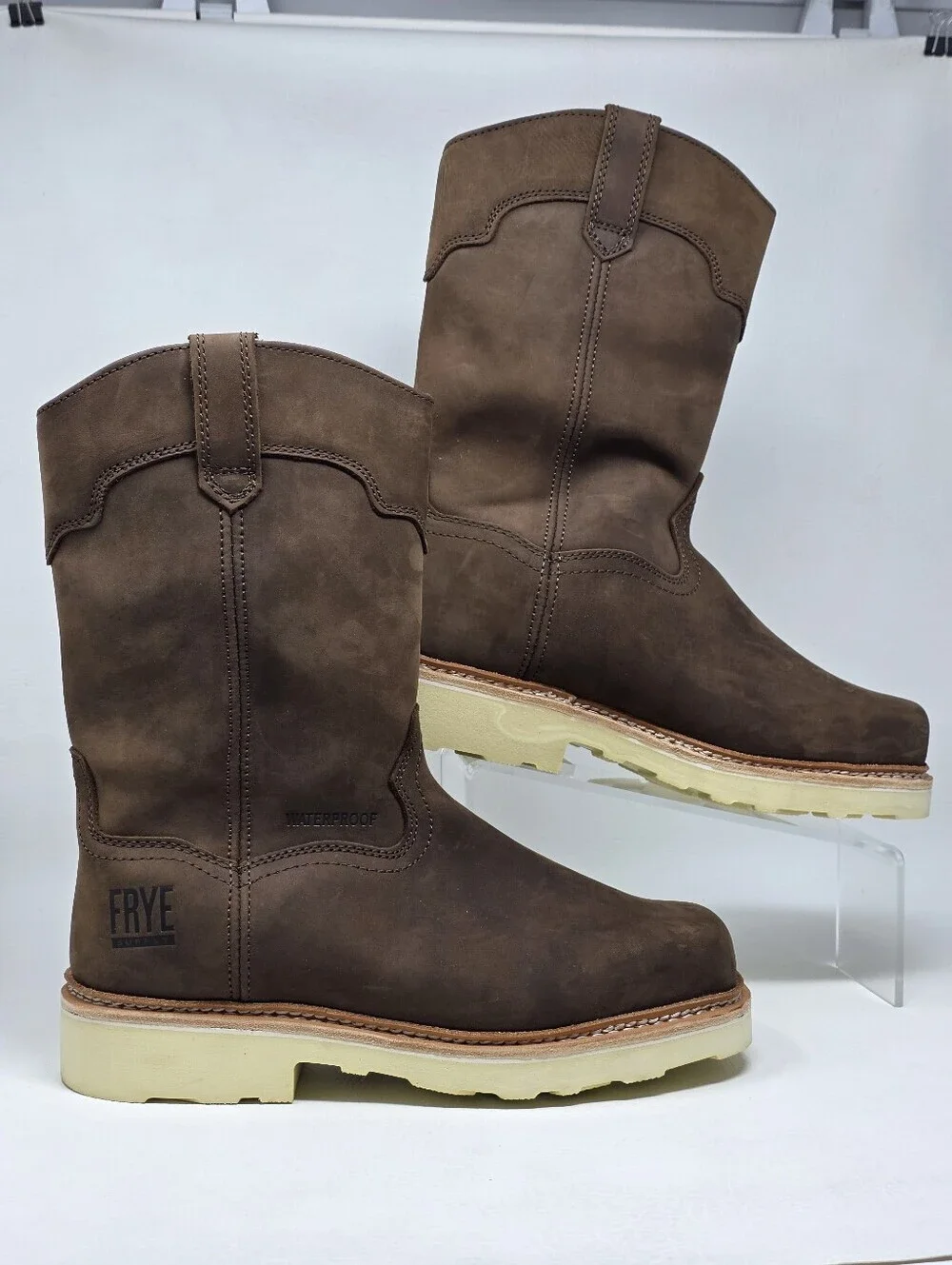 Frye Supply Steel Toe Boots FR40304 Waterproof Wellington Men's Size 8.5W Brown